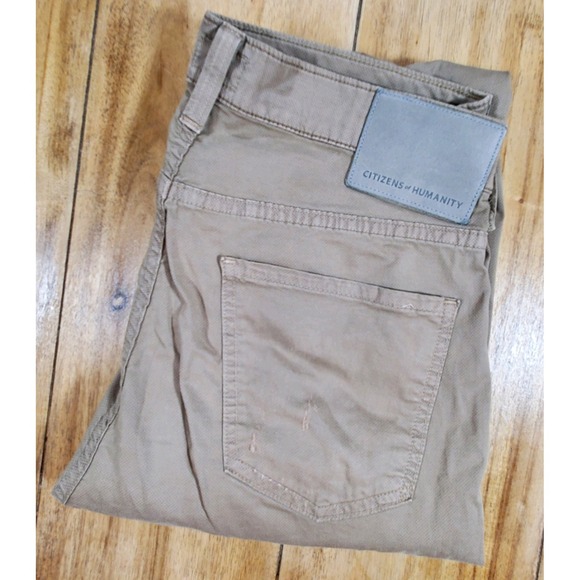 Citizens of Humanity Gage Pants Men's 30/28 Classic Straight Khaki Chinos Tan - Picture 1 of 8